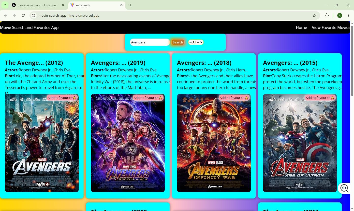 Movie Search & Favorite App